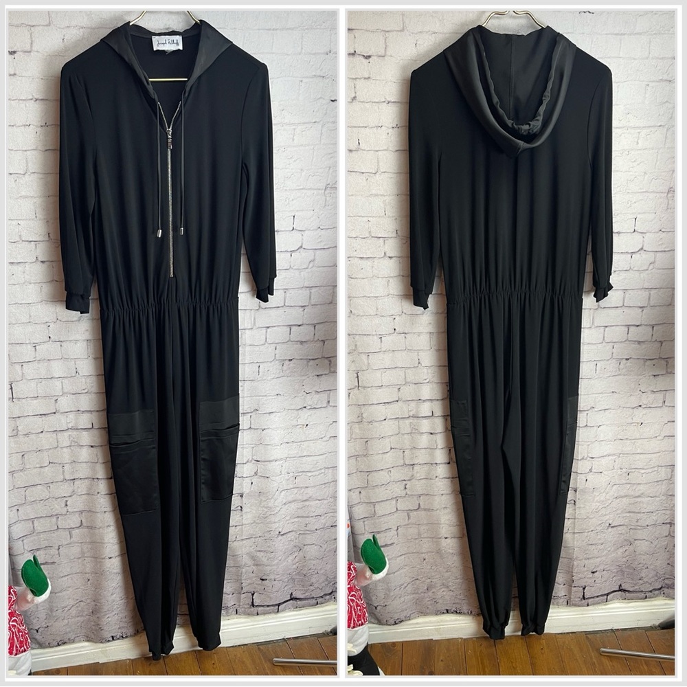 Joseph Ribkoff black hooded jumpsuit